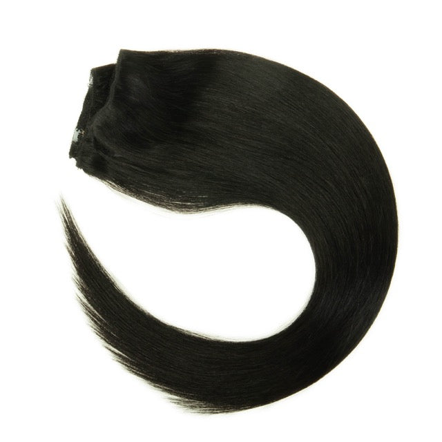 Jet Black Clip In Hair (60cm)